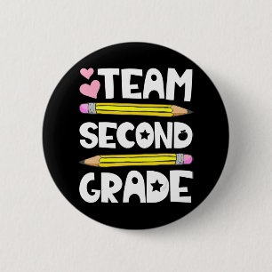 Team Second Grade Fun 2nd Back To School Teacher S 2 Inch Round Button