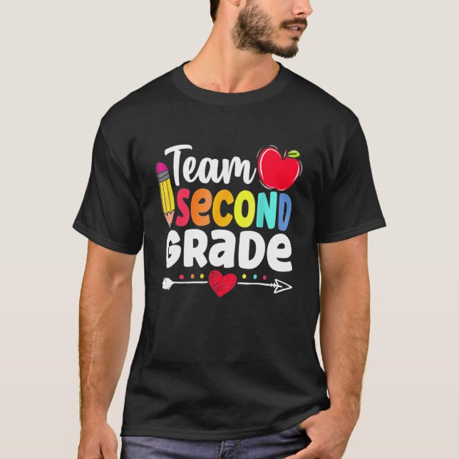 Team Second Grade Hello 2nd Grade Back To School T T-Shirt (Front)