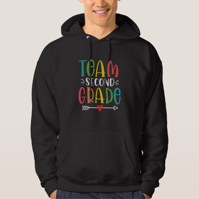 Team Second Grade  Teacher Student Back To School Hoodie (Front)