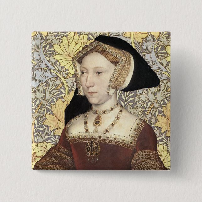 Team Seymour - Portrait of Queen Jane Seymour 2 Inch Square Button (Front)