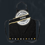 Team Shabbos HIS/HERS Apron on Black with Hebrew<br><div class="desc">Our TREAM SHABBOS Apron on Black is a practical/fun way to keep everyone smilng on erev shabbos. Get one for Him & Her as an original bridal shower gift. ALL text on this weathered branded look can be completely customized. Includes the words: TGI Almost Shabbos! space to personalize with name,...</div>