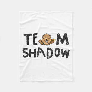 Team Shadow Funny Groundhog Day 2024  Fleece Blanket