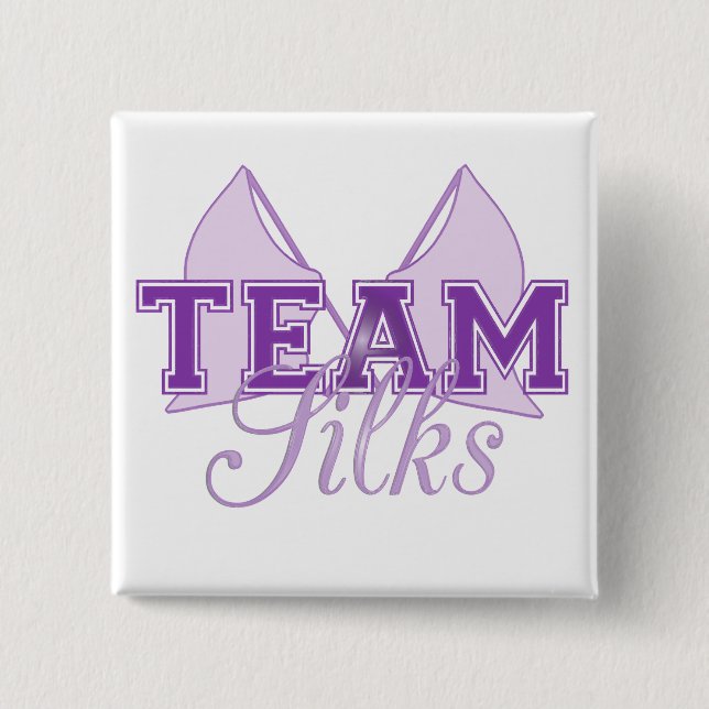 Team Silks Purple 2 Inch Square Button (Front)