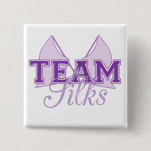 Team Silks Purple 2 Inch Square Button