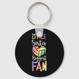 Team Sister Little Sister Biggest Fan Volleyball Keychain