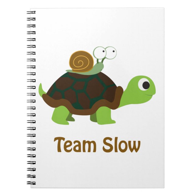 Team Slow Cute Cartoon Turtle and Snail Notebook (Front)