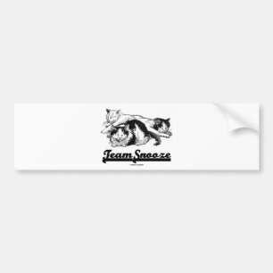 Team Snooze (Three Sleeping Snuggling Cats) Bumper Sticker