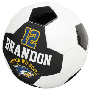 Team Soccer  Logo - Gold, Blue and White Ball