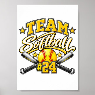 Team Softball #24 Sports Design Poster