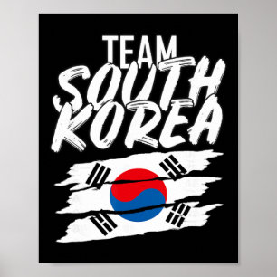 Team South Korea Soccer Korean Sport Tee  Poster