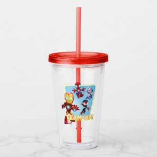 Team Spidey and Iron Man Team-Up! Acrylic Tumbler