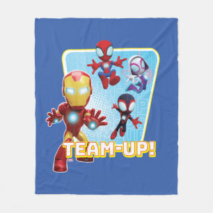 Team Spidey and Iron Man Team-Up! Fleece Blanket