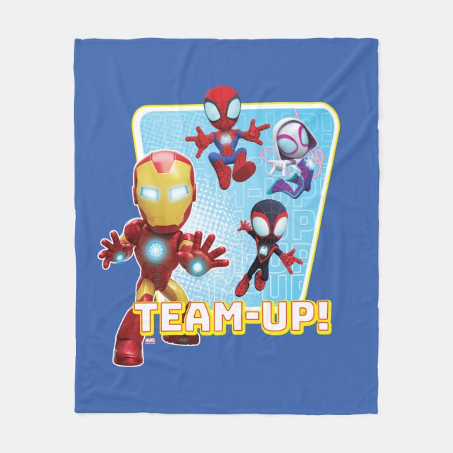 Team Spidey and Iron Man Team-Up! Fleece Blanket (Front)