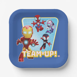 Team Spidey and Iron Man Team-Up! Paper Plate