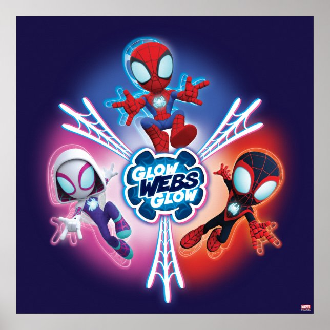 Team Spidey Glow Webs Glow Graphic Poster (Front)