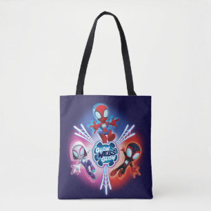 Team Spidey Glow Webs Glow Graphic Tote Bag