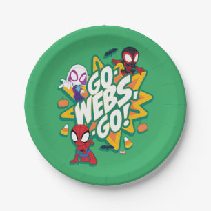 Team Spidey Halloween Go-Webs,-Go! Paper Plate