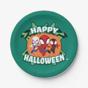Team Spidey Happy Halloween Paper Plate
