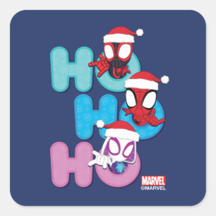 Team Spidey Ho Ho Ho Square Sticker