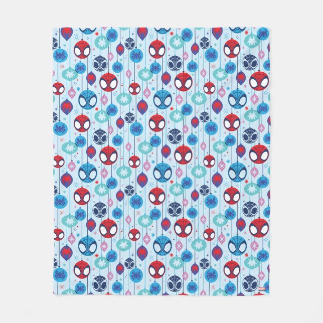 Team Spidey Holiday Bauble Pattern Fleece Blanket (Front)