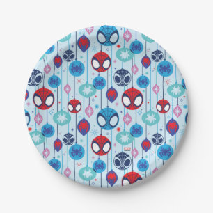 Team Spidey Holiday Bauble Pattern Paper Plate