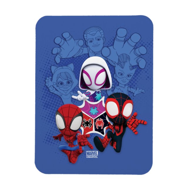 Team Spidey Leap From Black Cat, Sandman, Electro Magnet (Vertical)