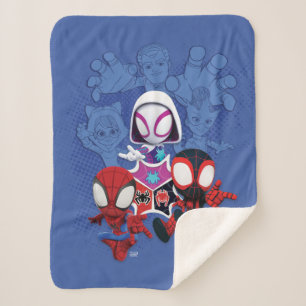 Team Spidey Leap From Black Cat, Sandman, Electro Sherpa Blanket