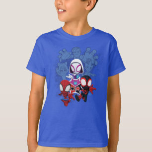 Team Spidey Leap From Black Cat, Sandman, Electro T-Shirt