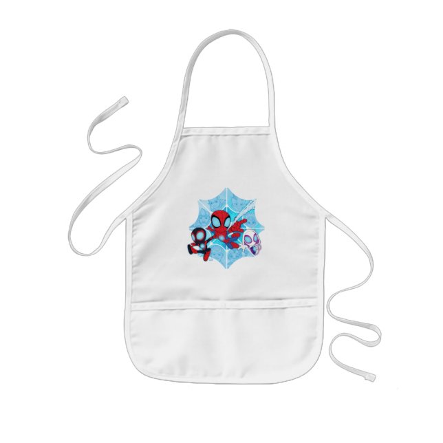 Team Spidey Over Web of Villains Kids Apron (Front)