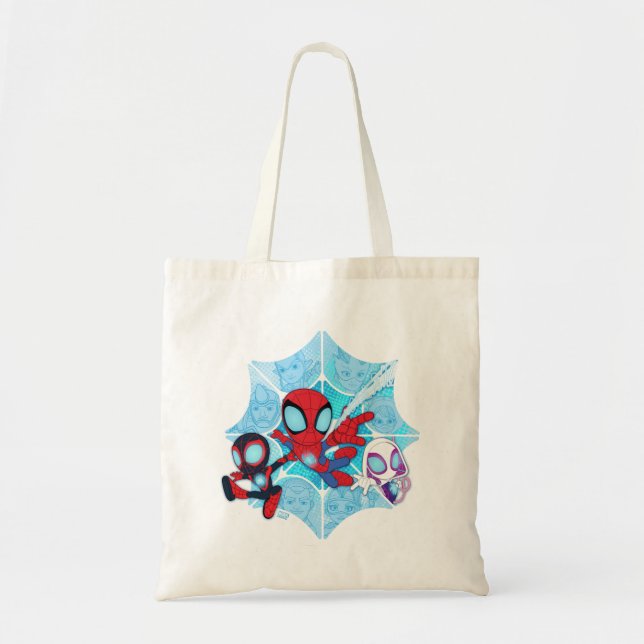 Team Spidey Over Web of Villains Tote Bag (Front)