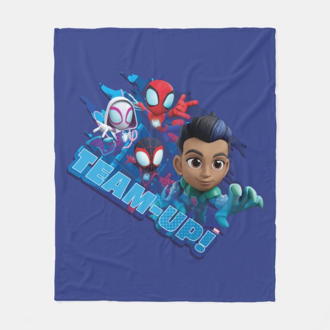 Team Spidey & Reptil Team-Up! Fleece Blanket (Front)