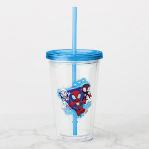 Team Spidey Triangle Glow Webs Glow Graphic Acrylic Tumbler