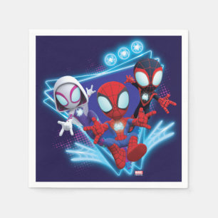 Team Spidey Triangle Glow Webs Glow Graphic Napkin