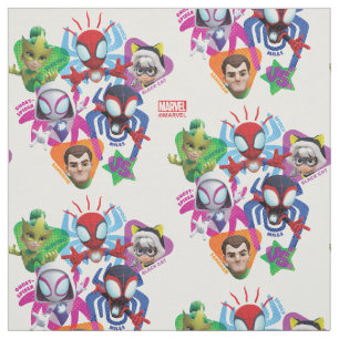 Team Spidey Vs. Electro, Sandman, & Black Cat Fabric