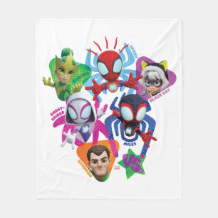 Team Spidey Vs. Electro, Sandman, & Black Cat Fleece Blanket