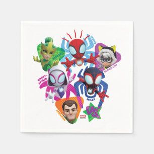 Team Spidey Vs. Electro, Sandman, & Black Cat Napkin