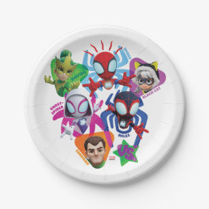 Team Spidey Vs. Electro, Sandman, & Black Cat Paper Plate