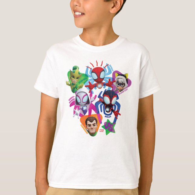 Team Spidey Vs. Electro, Sandman, & Black Cat T-Shirt (Front)