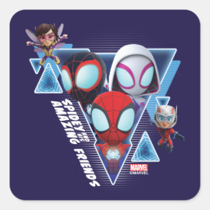 Team Spidey with Ant-Man and the Wasp Square Sticker