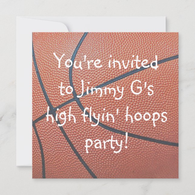 Team Spirit_Basketball texture Birthday party Invitation (Front)