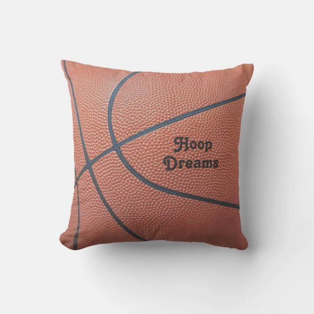 Team Spirit_Basketball texture look_Hoop Dreams Throw Pillow (Front)