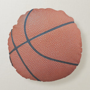 Team Spirit_Basketball texture look_Hoops Lovers Round Pillow