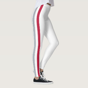 Team Spirit of Ohio, Scarlet, White, and Black  Leggings