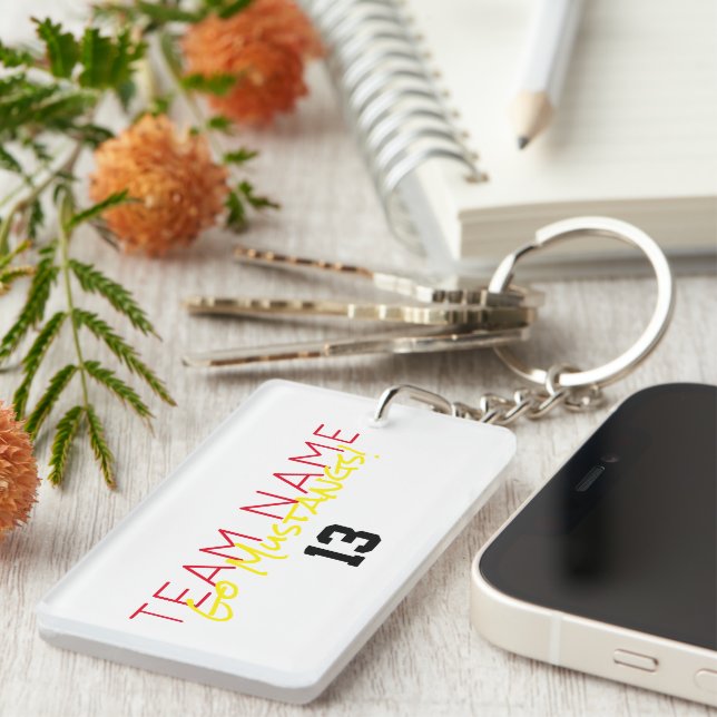 Team Spirit Sports Player Name Number Fun Keychain (Front Right)