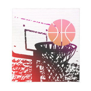 Team Sports Ball Basketball Net Coach Game Notepad
