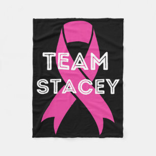 Team Stacey Personalized Breast Cancer Awareness S Fleece Blanket