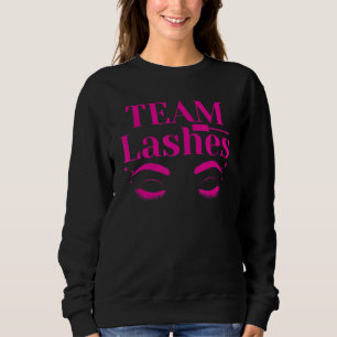 Team staches team lashes gender reveal  team pink  sweatshirt