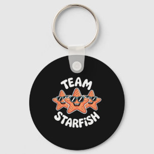 Team Starfish Cool Sungles Ocean Cartoon Crew Funn Keychain