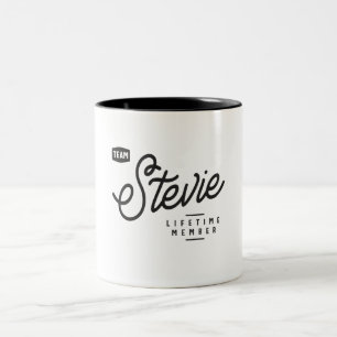 Team Stevie Lifetime Member Personalized Name Two-Tone Coffee Mug