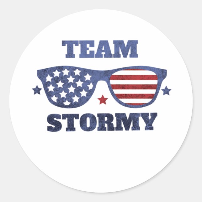 team stormy classic round sticker (Front)